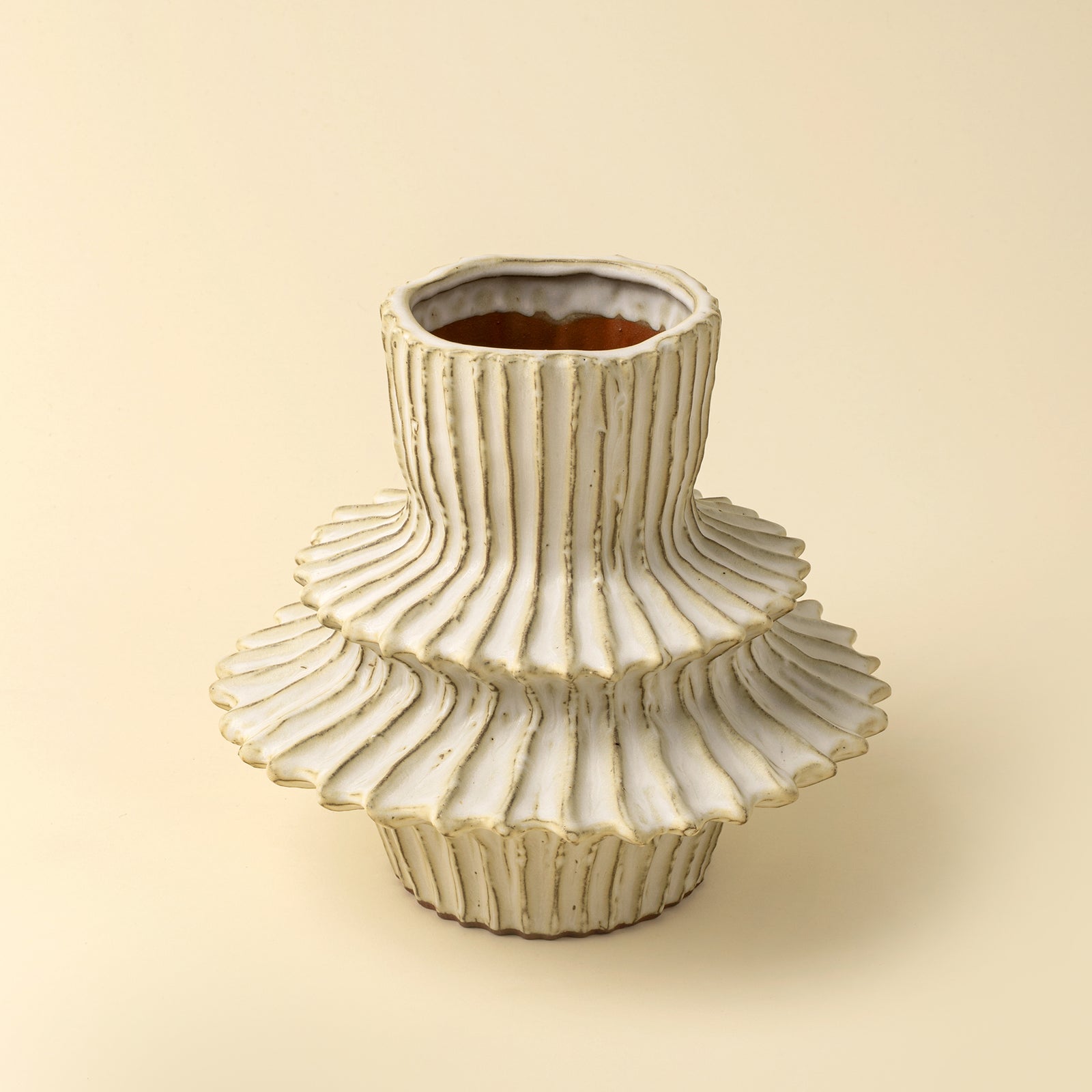Stria Stoneware Layered Vase