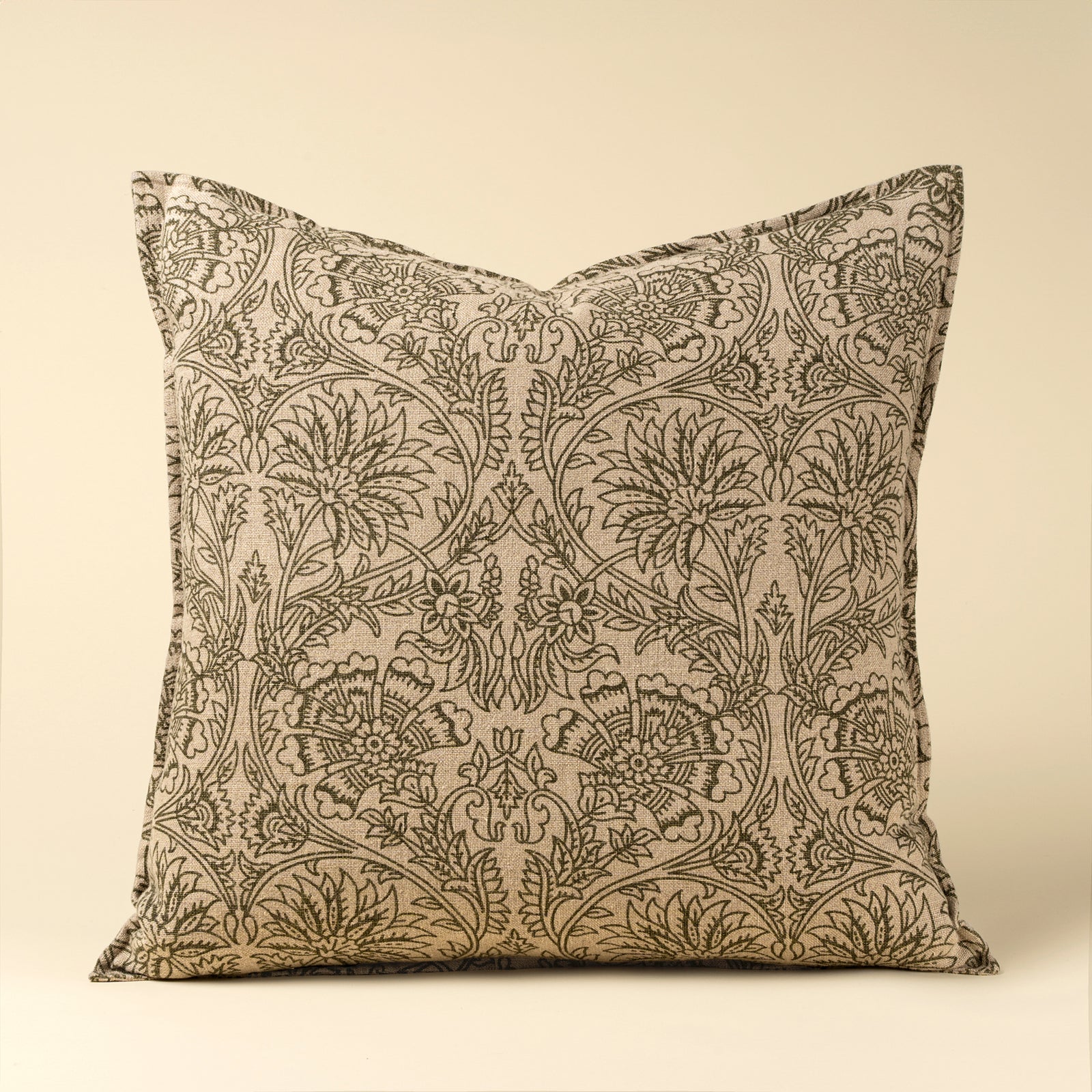 Floria Green Linen Pillow