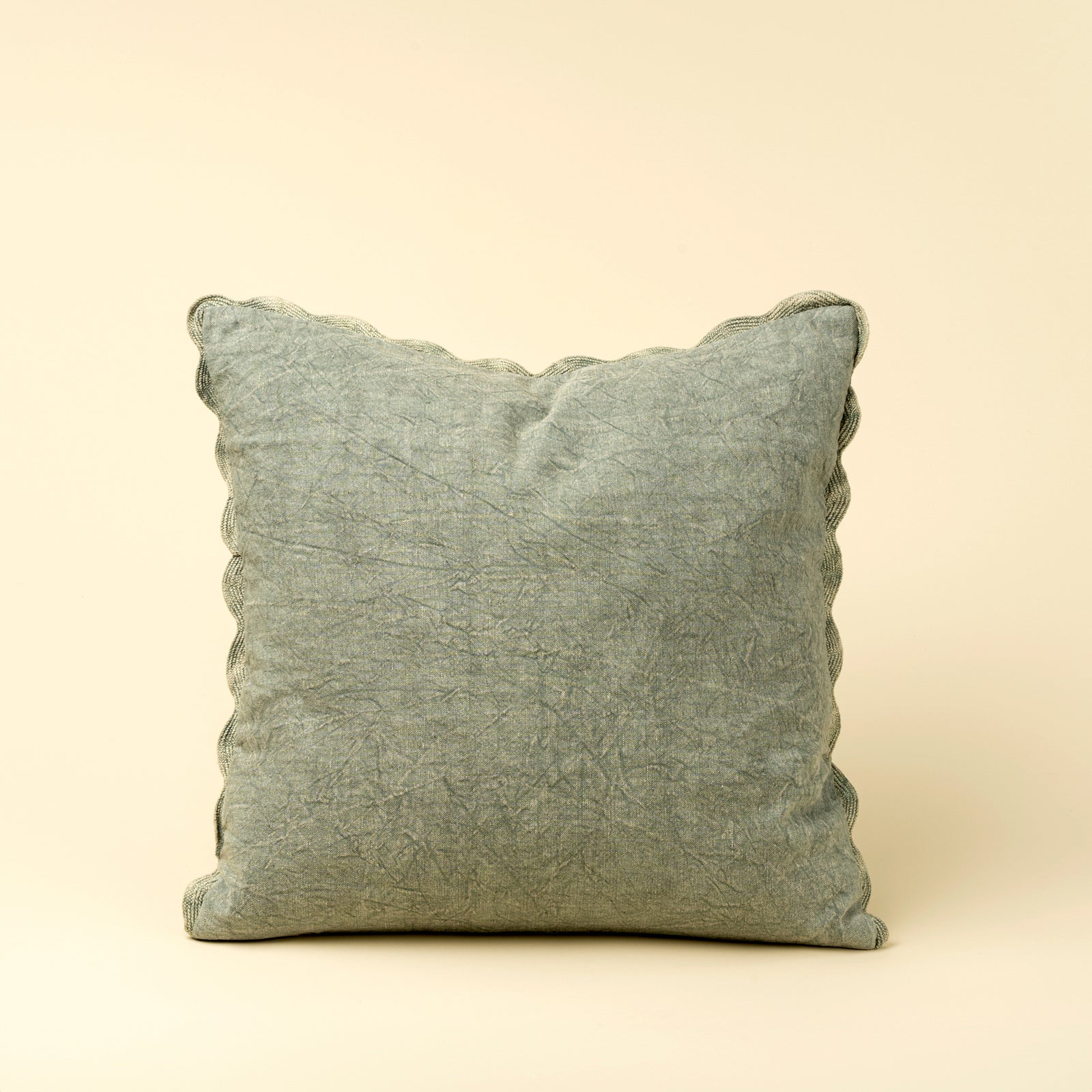 Sage Green Scalloped Edge Pillow