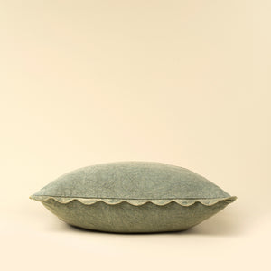 Sage Green Scalloped Edge Pillow
