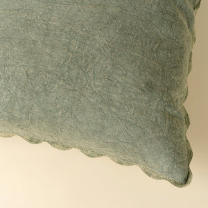 Sage Green Scalloped Edge Pillow