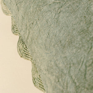 Sage Green Scalloped Edge Pillow