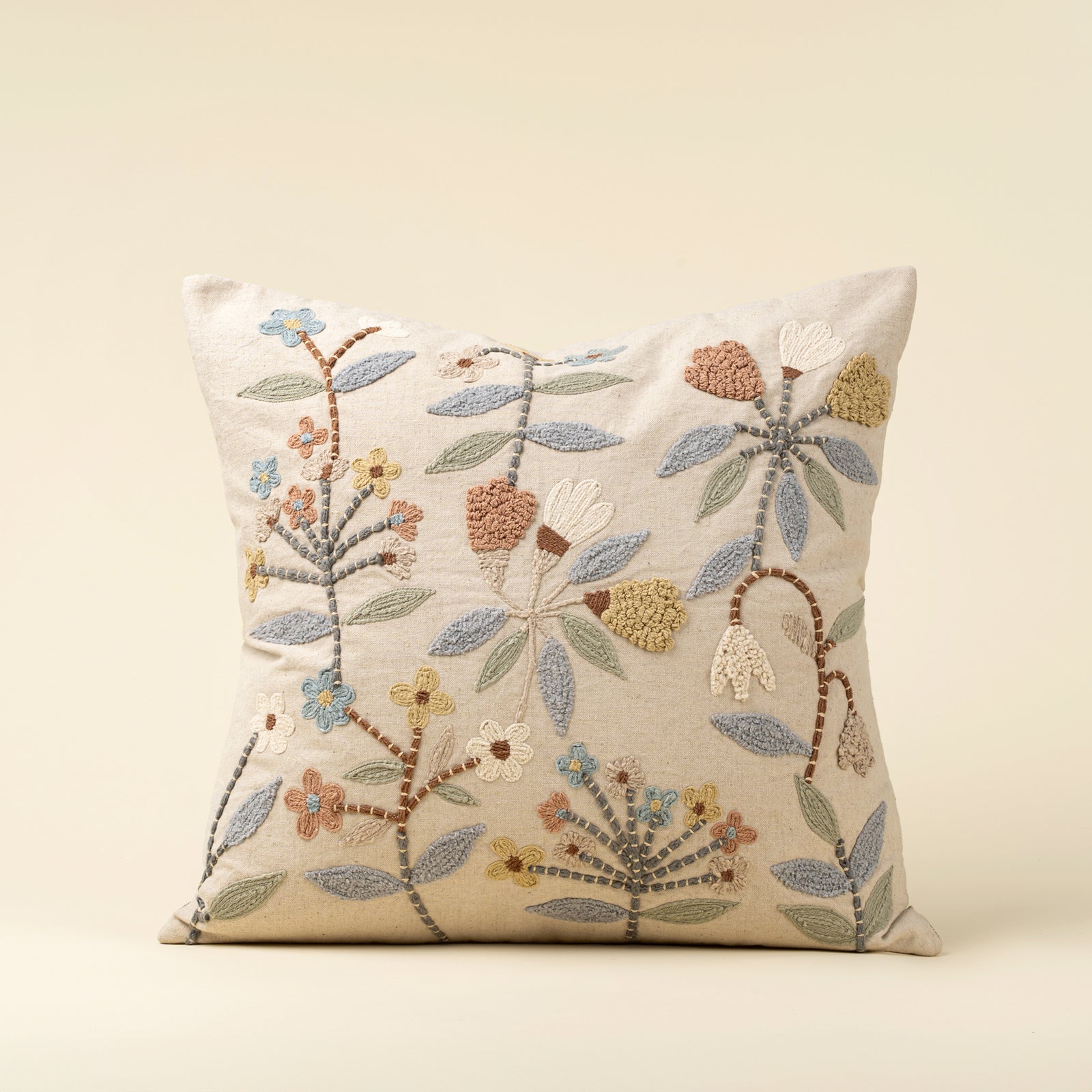 Lunaflora Embroidered Pillow
