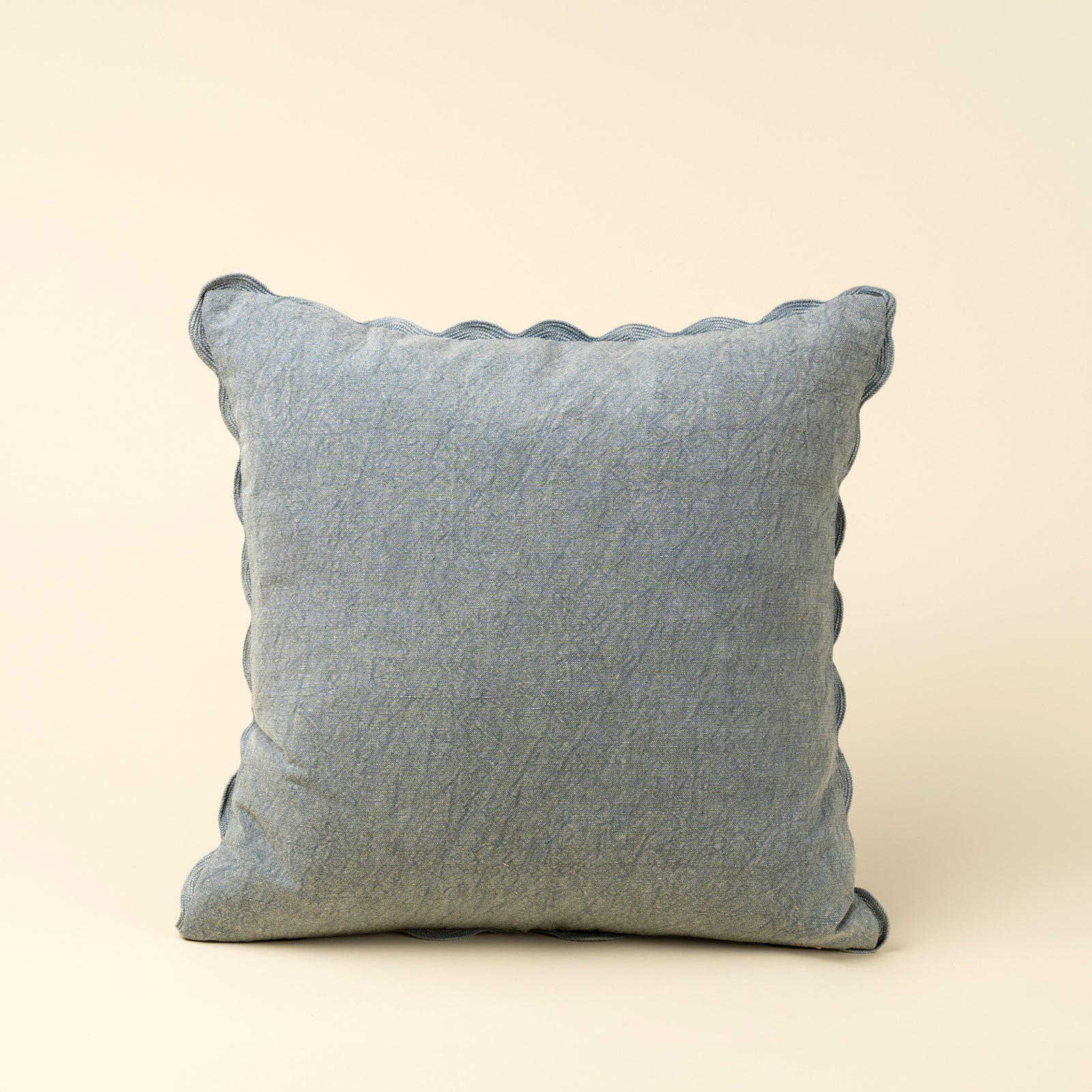 Slate Blue Scalloped Edge Pillow