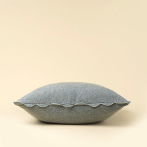Slate Blue Scalloped Edge Pillow