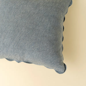 Slate Blue Scalloped Edge Pillow