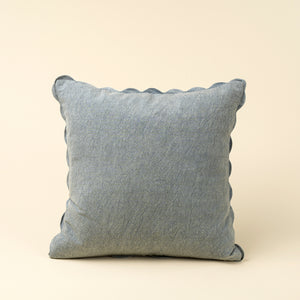 Slate Blue Scalloped Edge Pillow