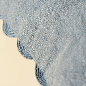 Slate Blue Scalloped Edge Pillow