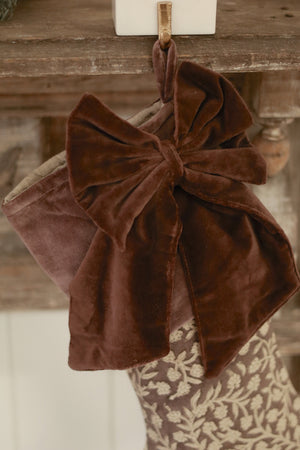 Clove Velvet Bow Clip