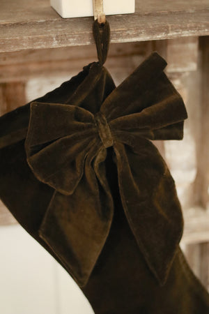 Midnight Green Velvet Bow Clip
