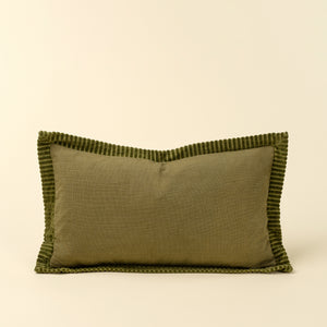 Moss Velvet Corded Edge Pillow