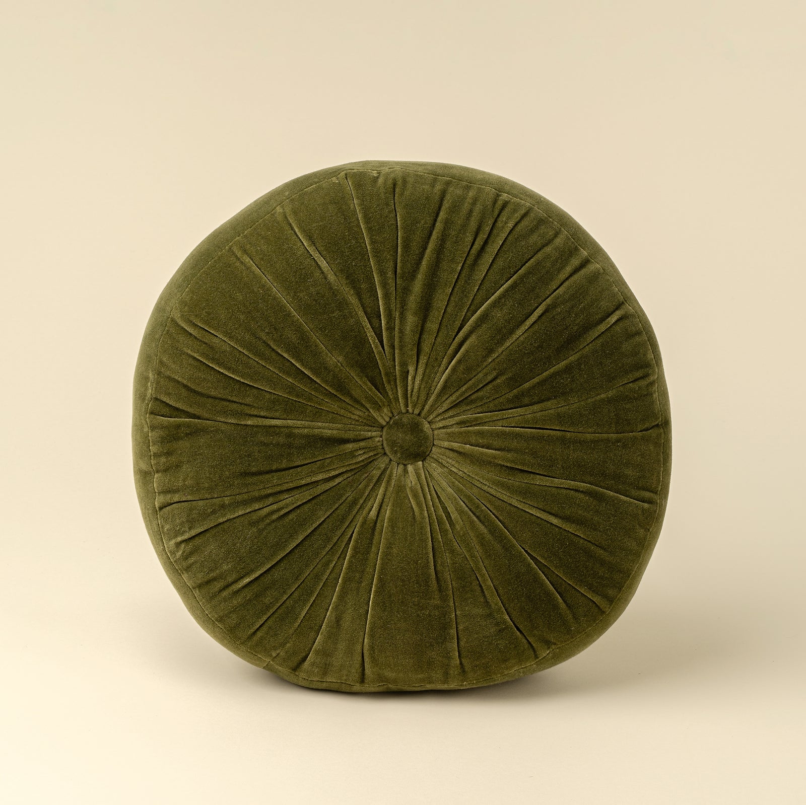 Moss Velvet Tuft Round Cushion