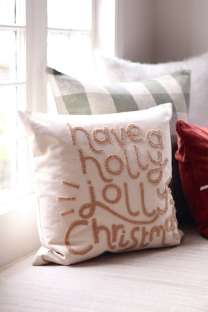 Holly Jolly Christmas Pillow