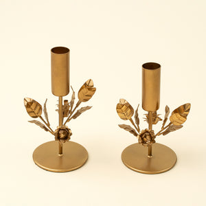 Small Gilded Rose Candle Holder