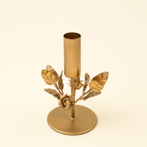 Small Gilded Rose Candle Holder