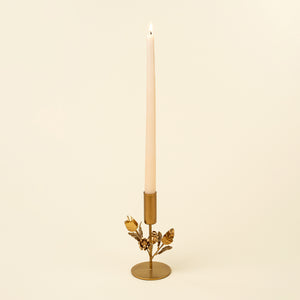 Large Gilded Rose Candle Holder