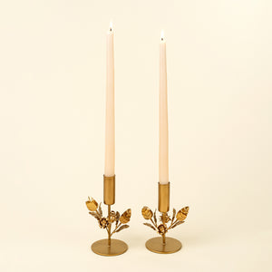 Large Gilded Rose Candle Holder