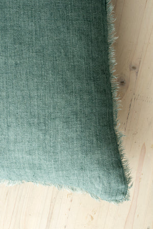 Celeste Green Linen Pillow Cover