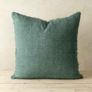 Celeste Green Linen Pillow Cover
