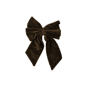 Midnight Green Velvet Bow Clip