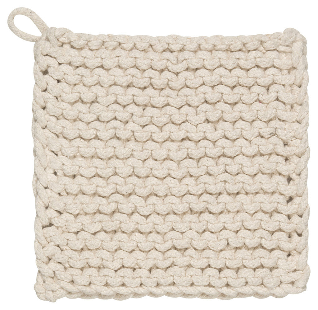 Chunky Knit Natural Pot Holder