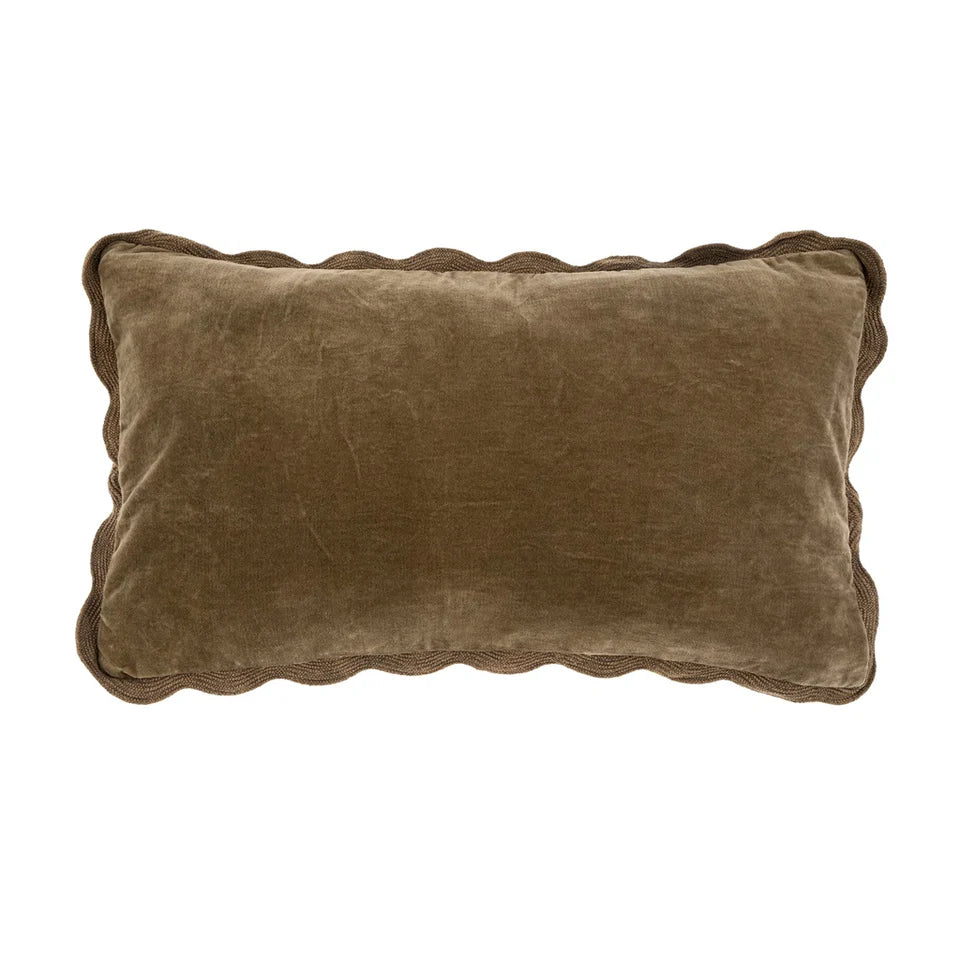 Mink Rectangular Scalloped Pillow