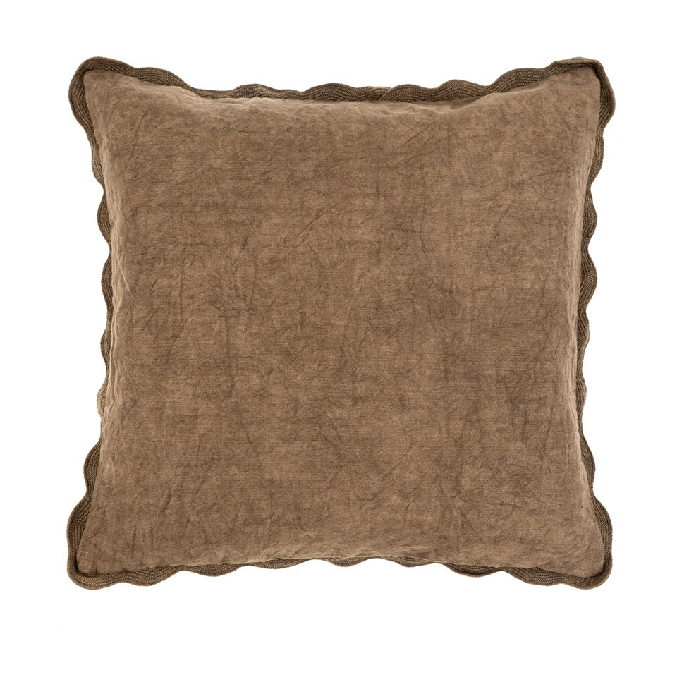 Mink Scalloped Edge Pillow
