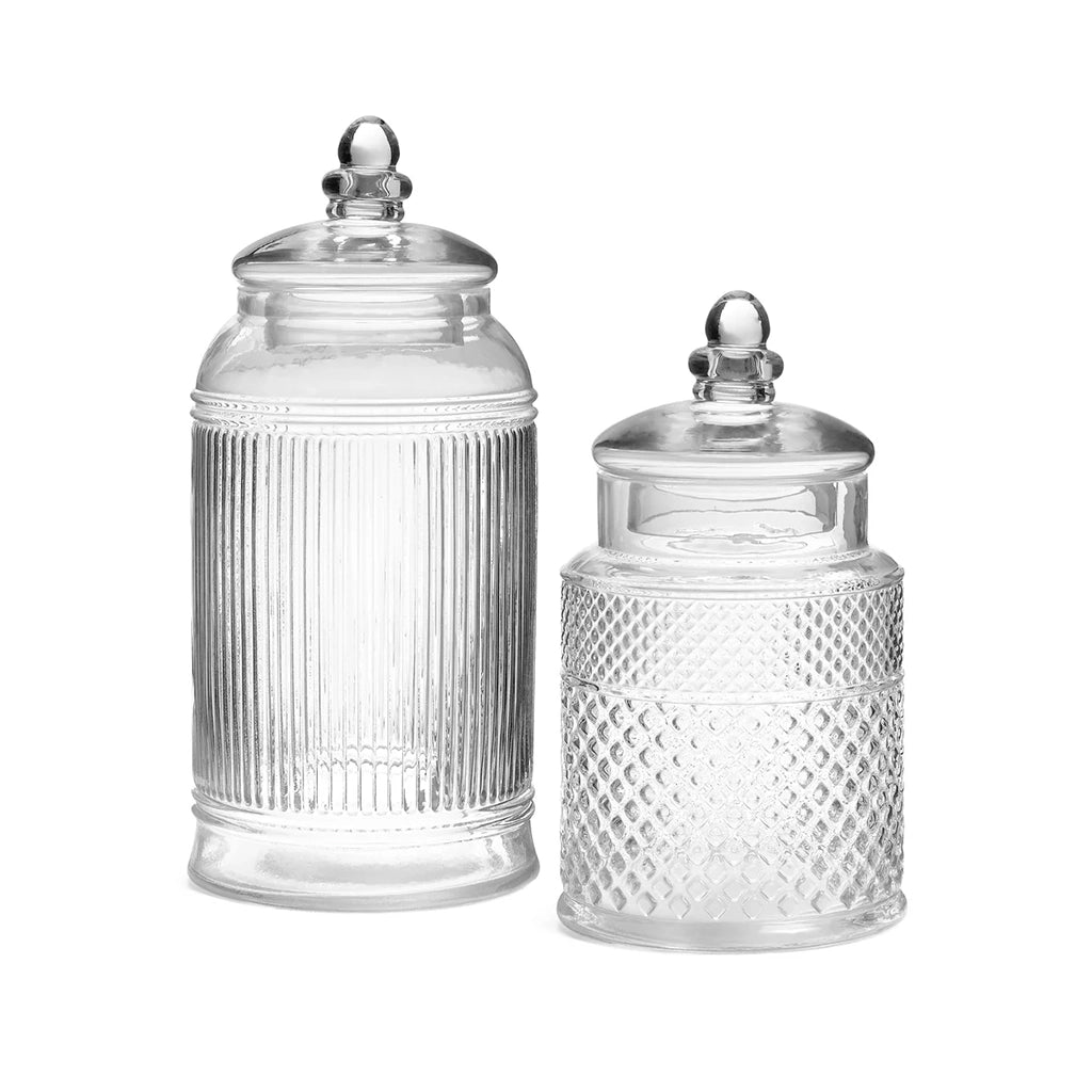 Large Textured Clear Jar
