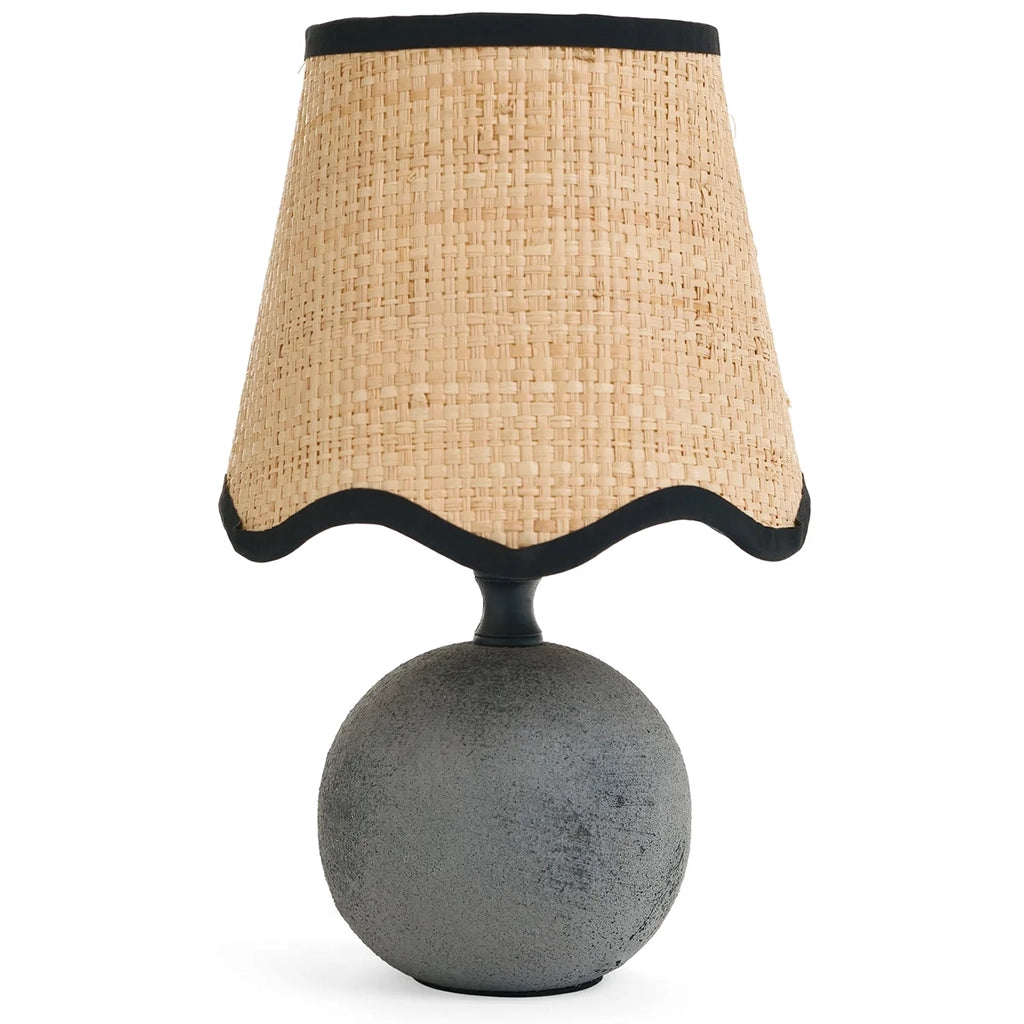 Scalloped Antiqued Grey Mini Lamp