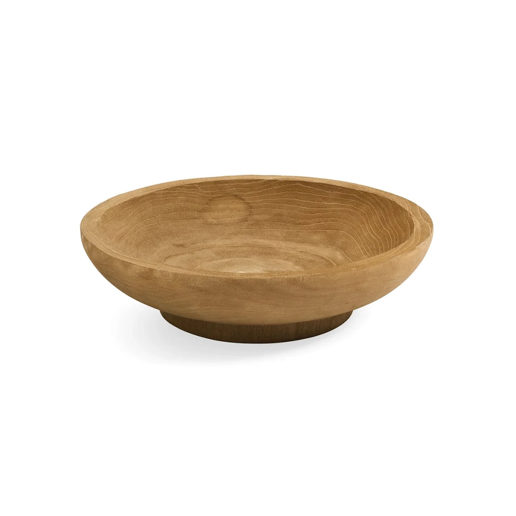 Low Natural Wood Bowl