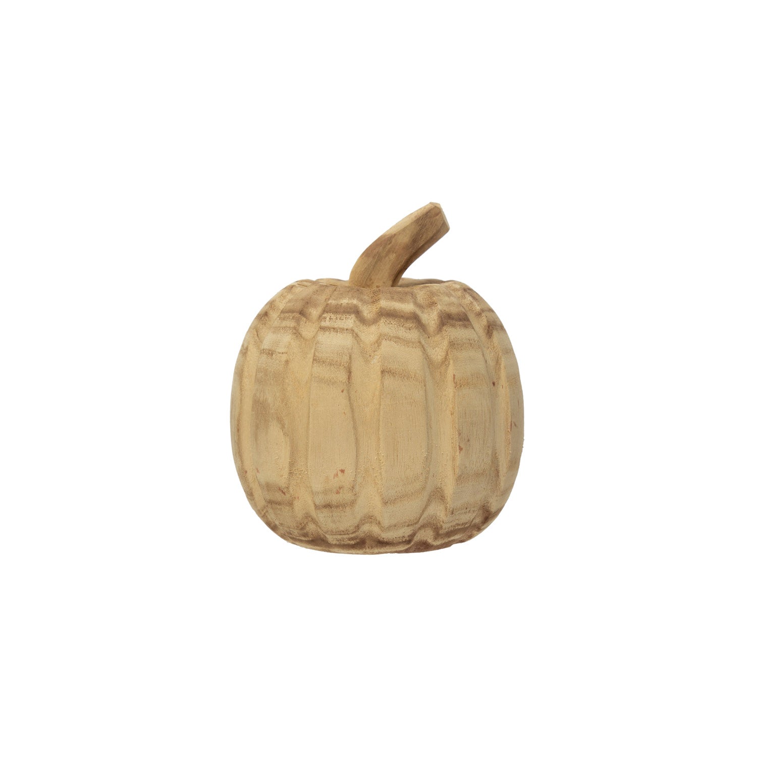 5" Carved Wood Pumpkin