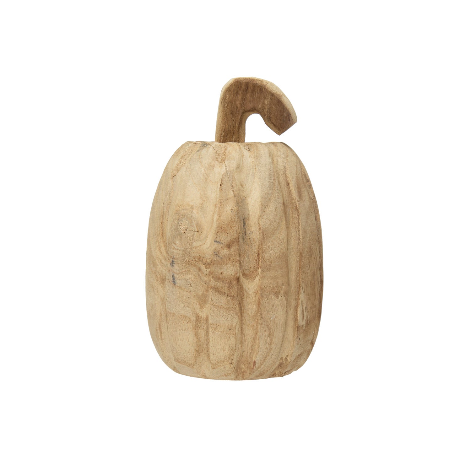 4.5" Carved Wood Pumpkin