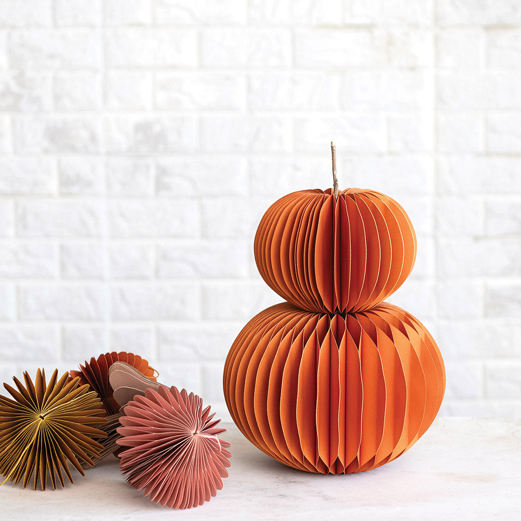 Large Honeycomb Paper Pumpkin