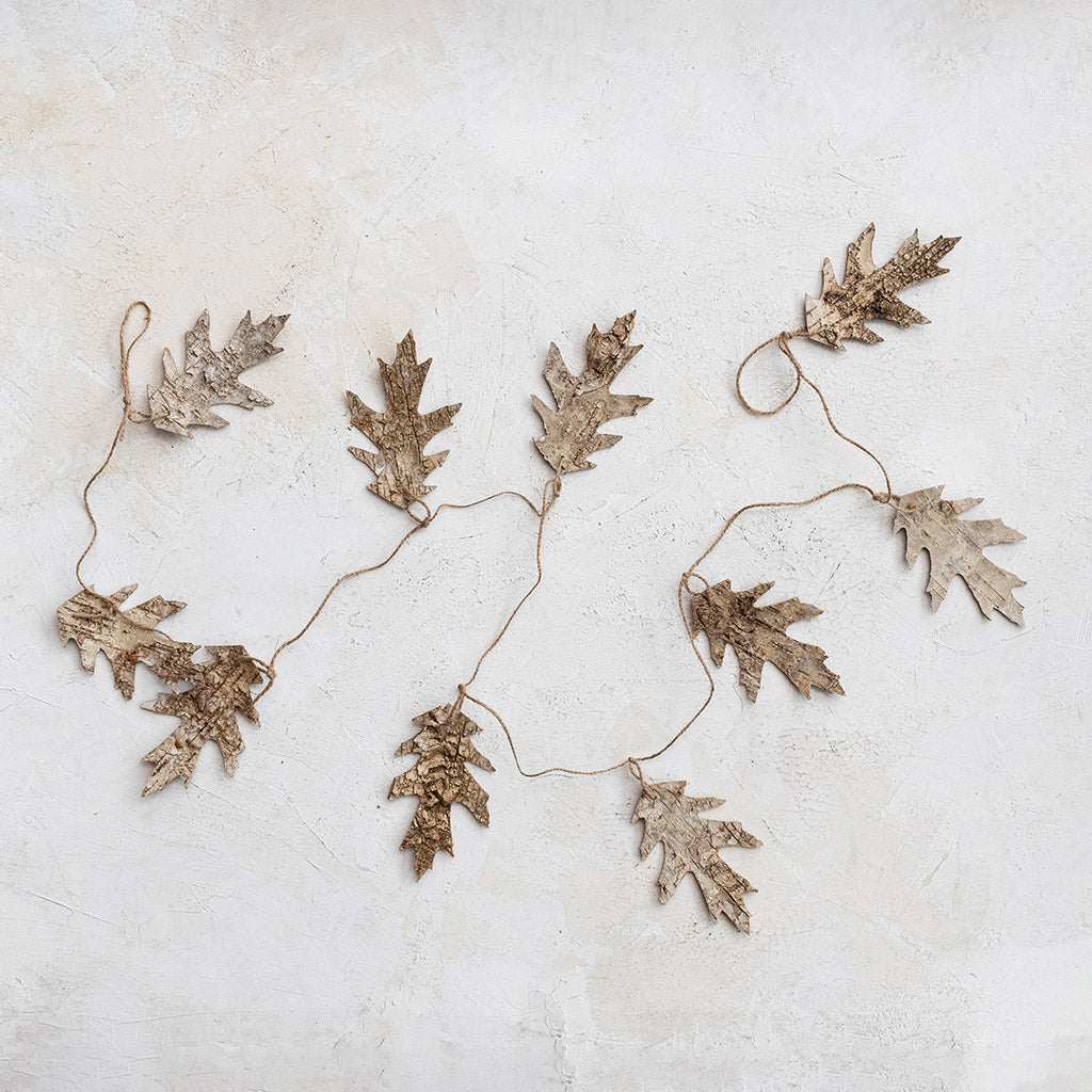 Birch Bark Oak Leaf Shaped Garland