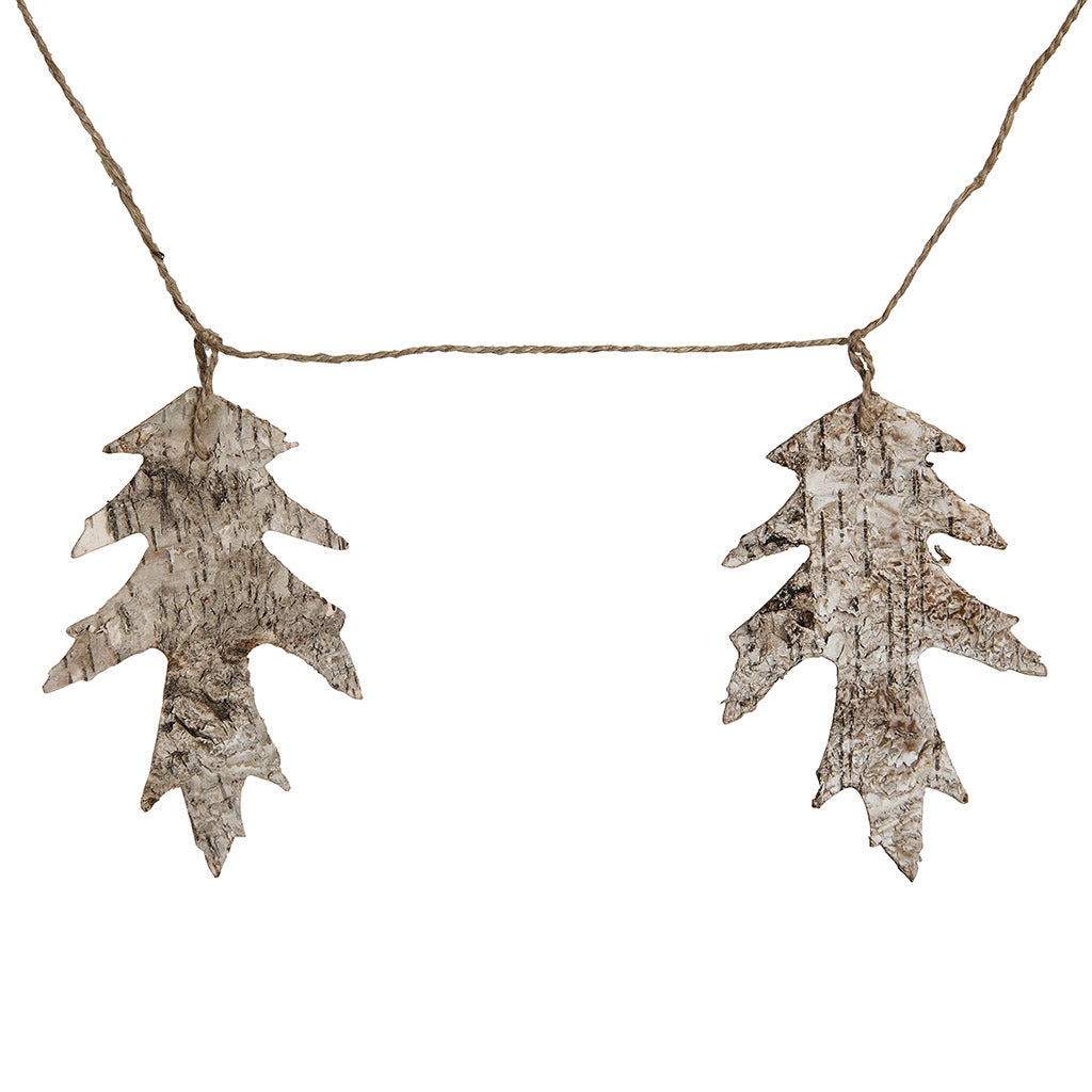 Birch Bark Oak Leaf Shaped Garland