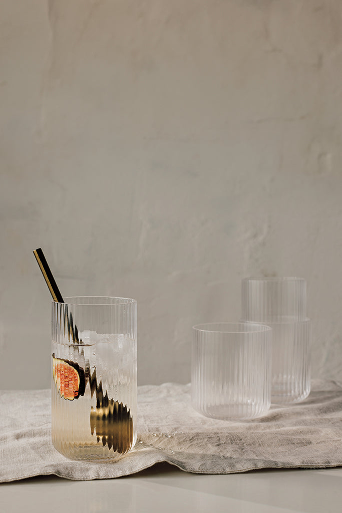 12oz Clear Fluted Tumbler