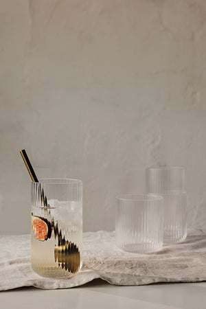 12oz Clear Fluted Tumbler