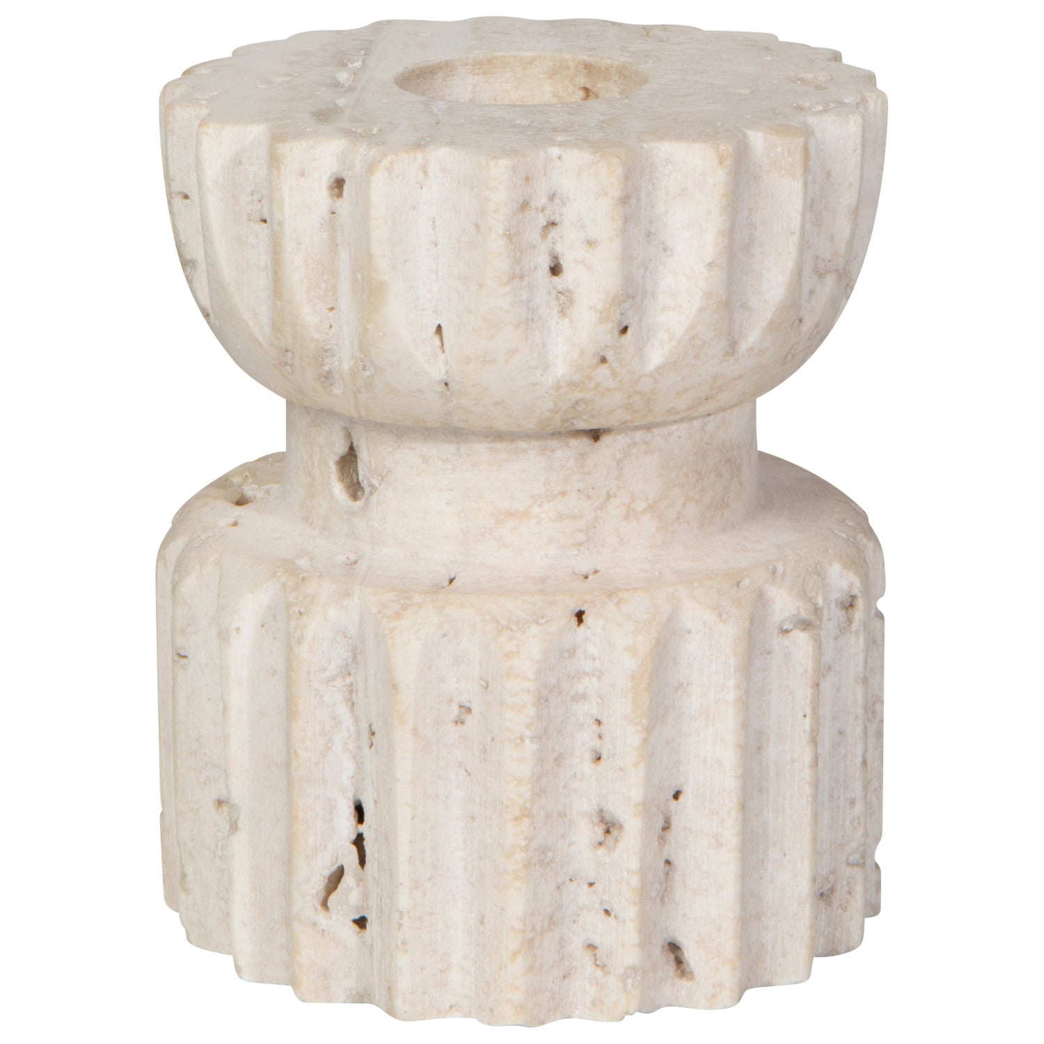 3" Iona Travertine Candle Holder