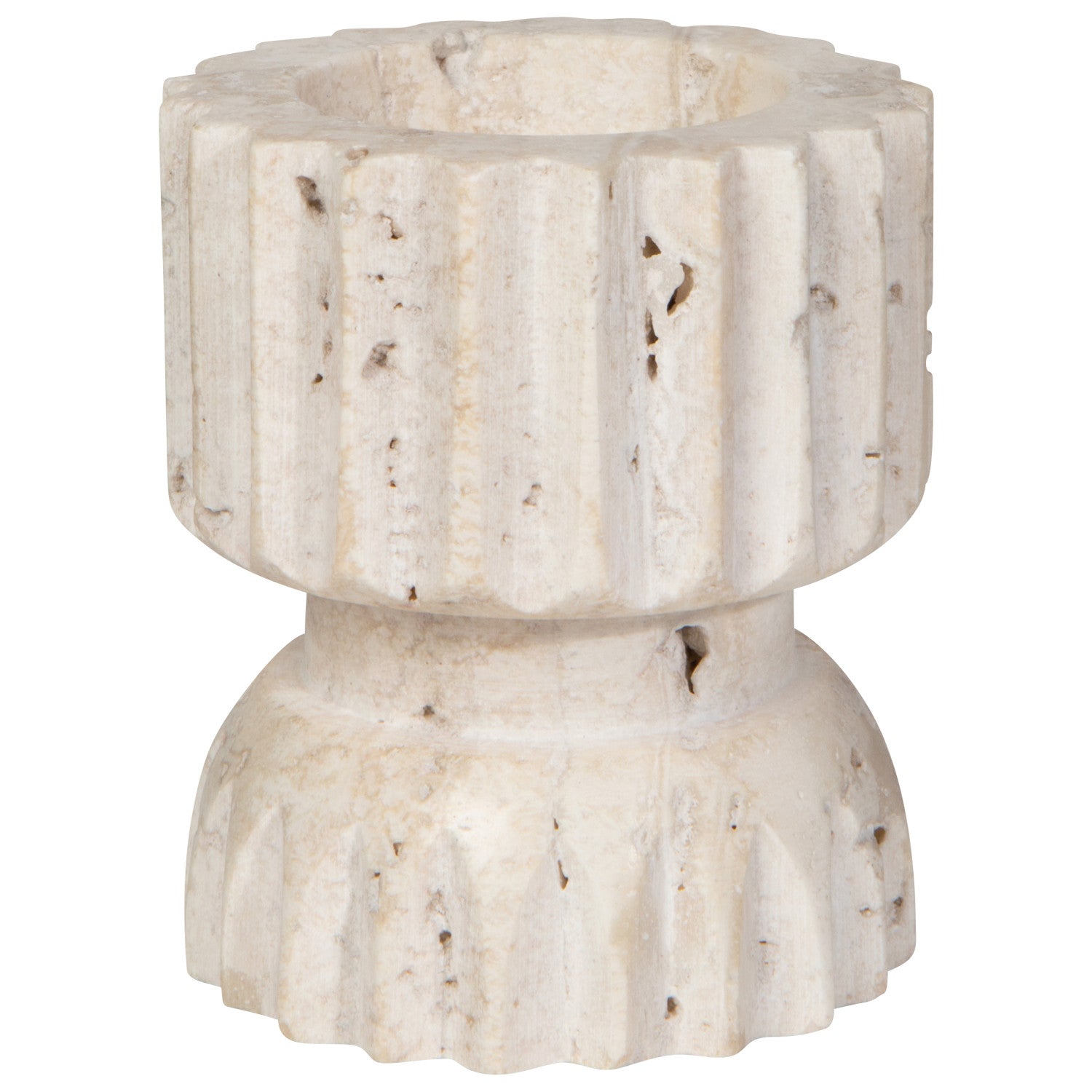 3" Iona Travertine Candle Holder