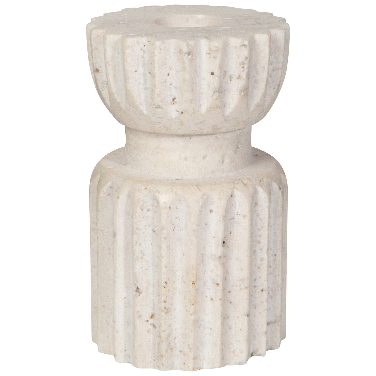 4" Iona Travertine Candle Holder