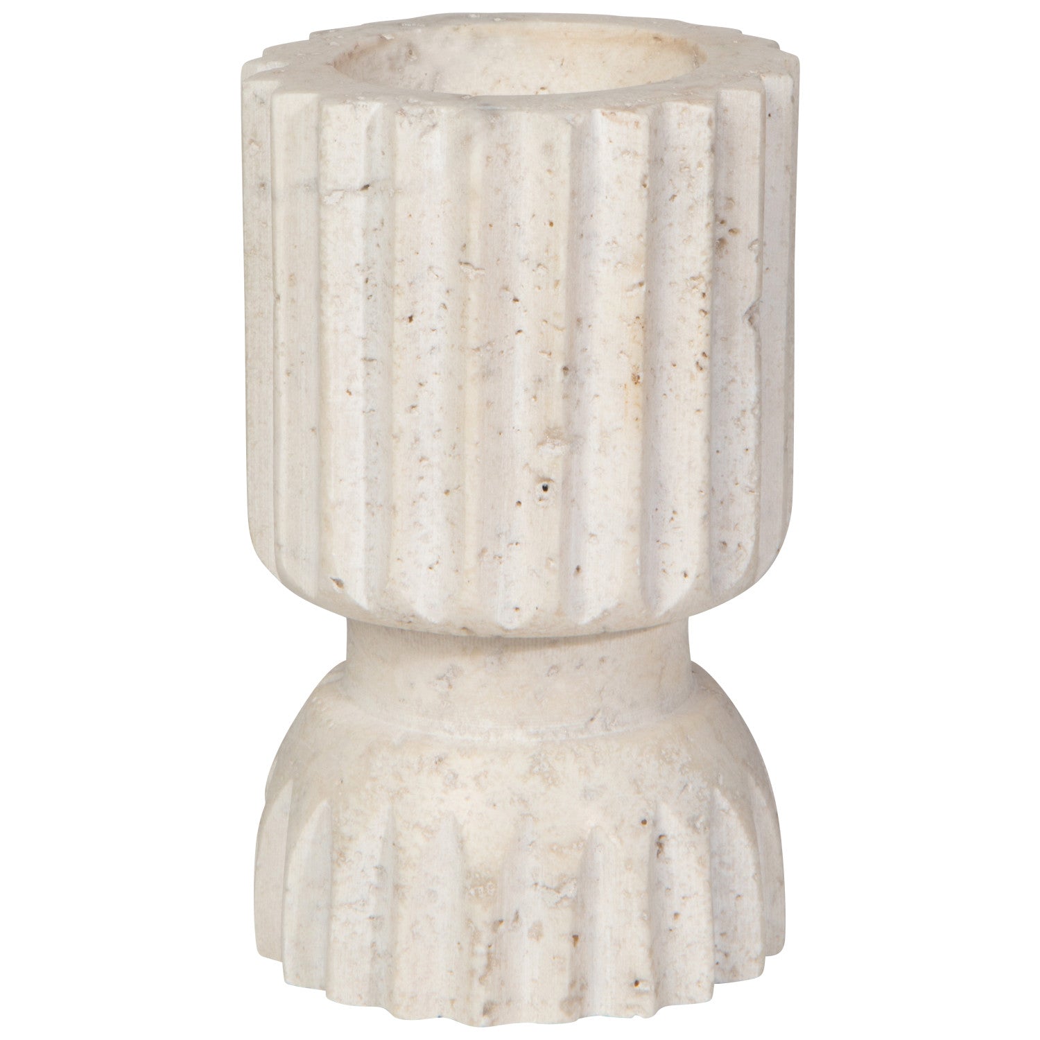 4" Iona Travertine Candle Holder