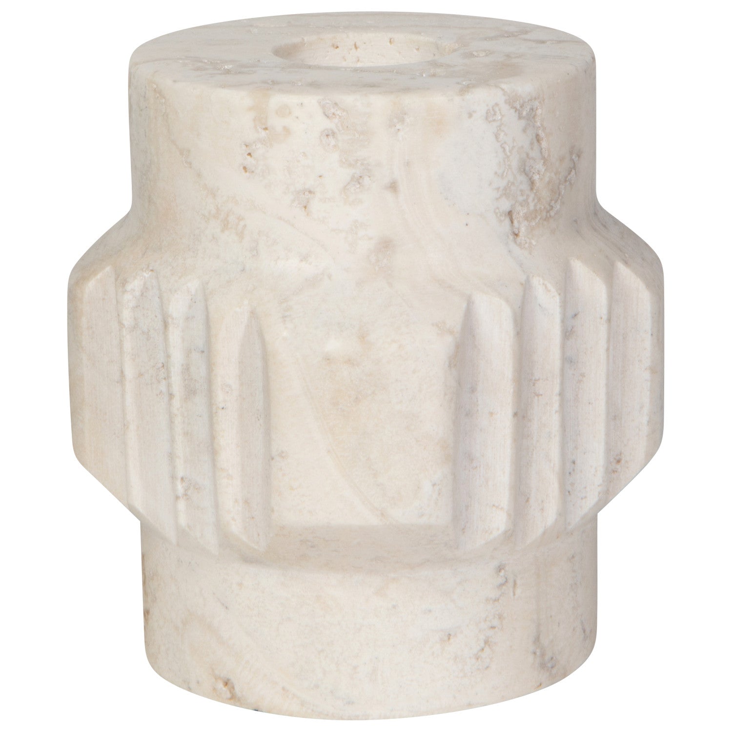 3" Atlis Travertine Candle Holder