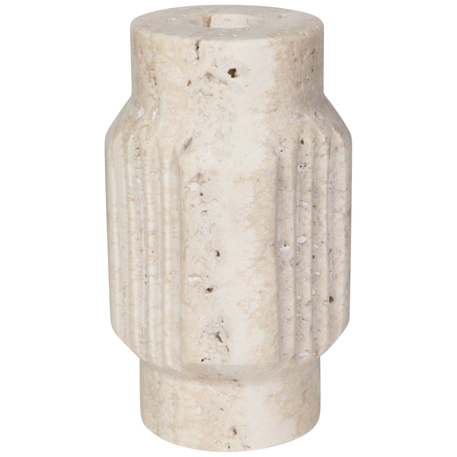 5" Atlis Travertine Candle Holder