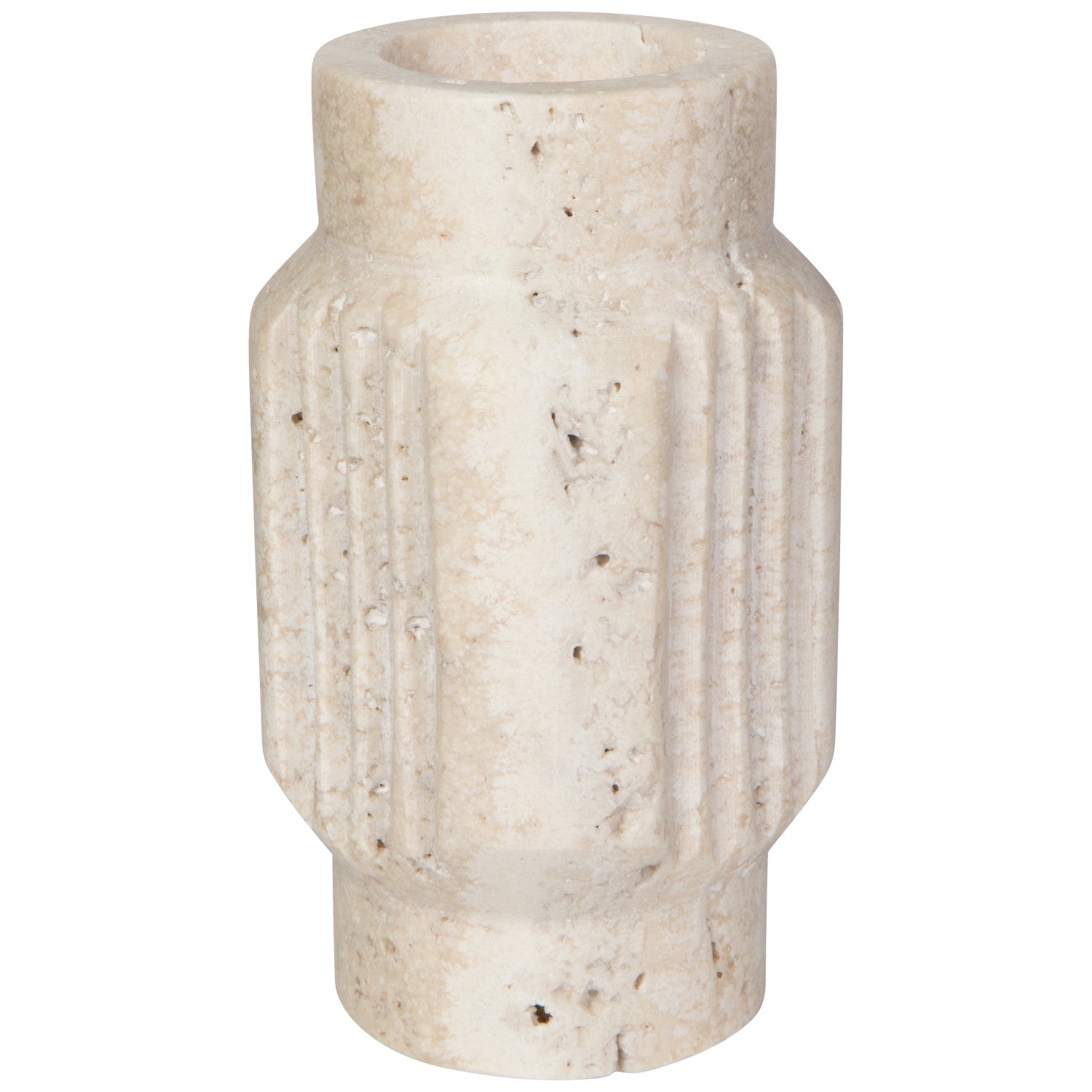 5" Atlis Travertine Candle Holder