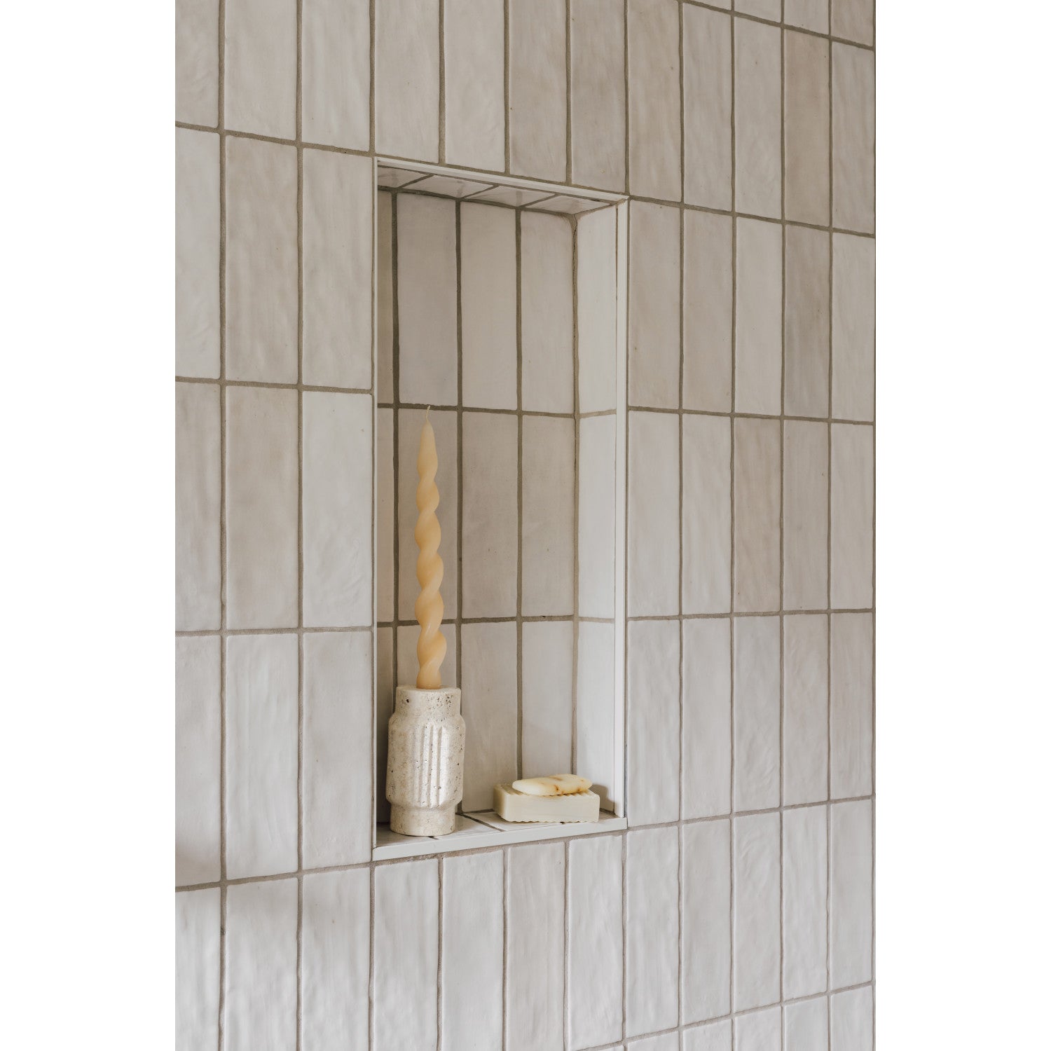 5" Atlis Travertine Candle Holder