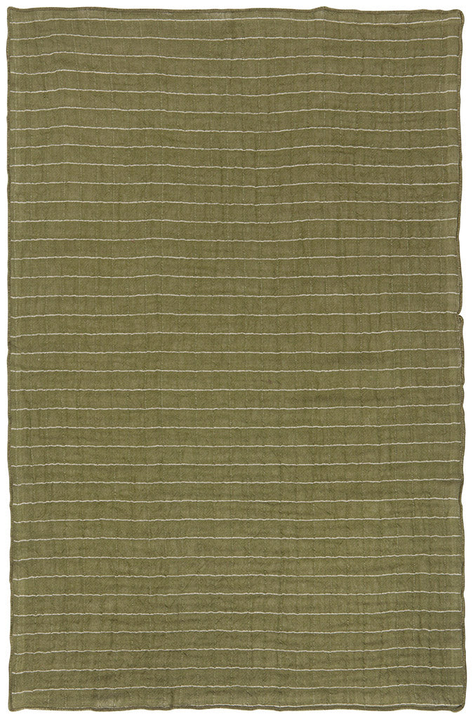 Olive Double Weave Kitchen Towels