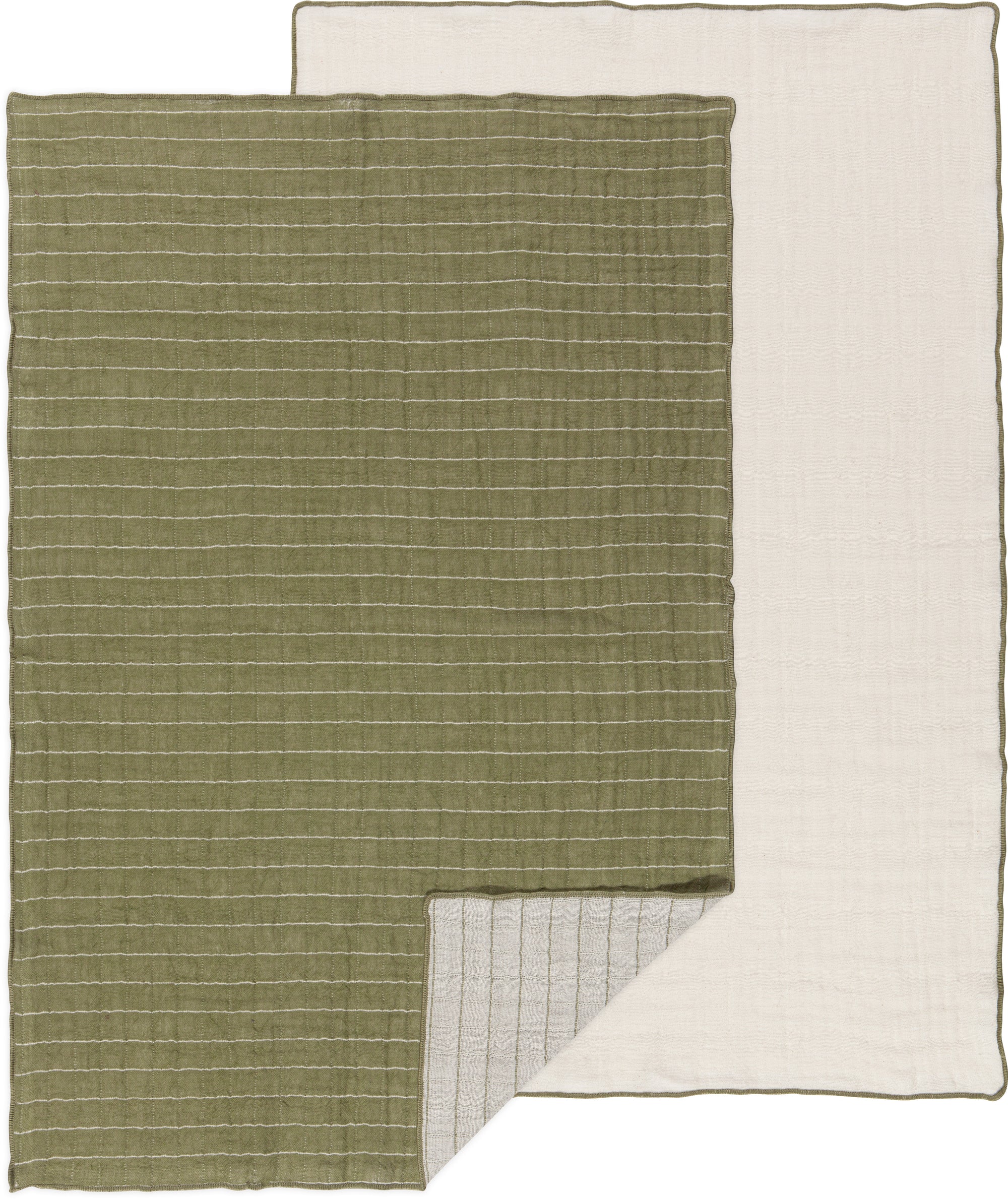 Olive Double Weave Kitchen Towels