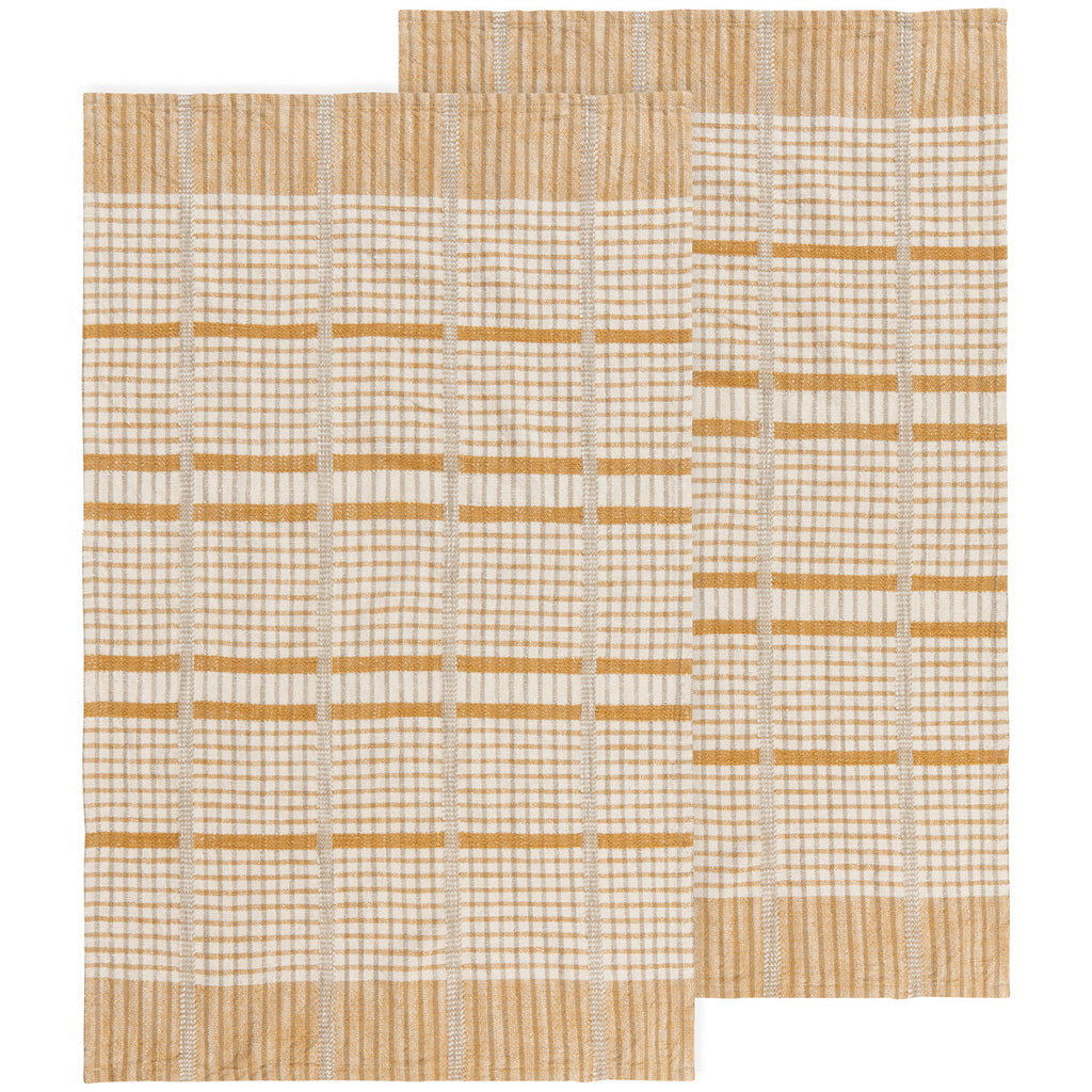 Set/2 Saffron Finley Check Dishtowels
