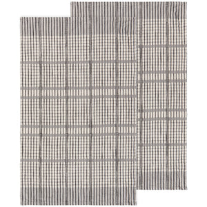 Set/2 Pewter Finley Check Dishtowels