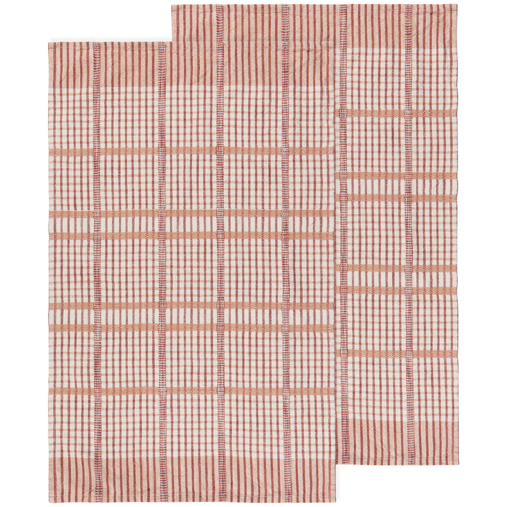 Set/2 Bisque Finley Check Dishtowels